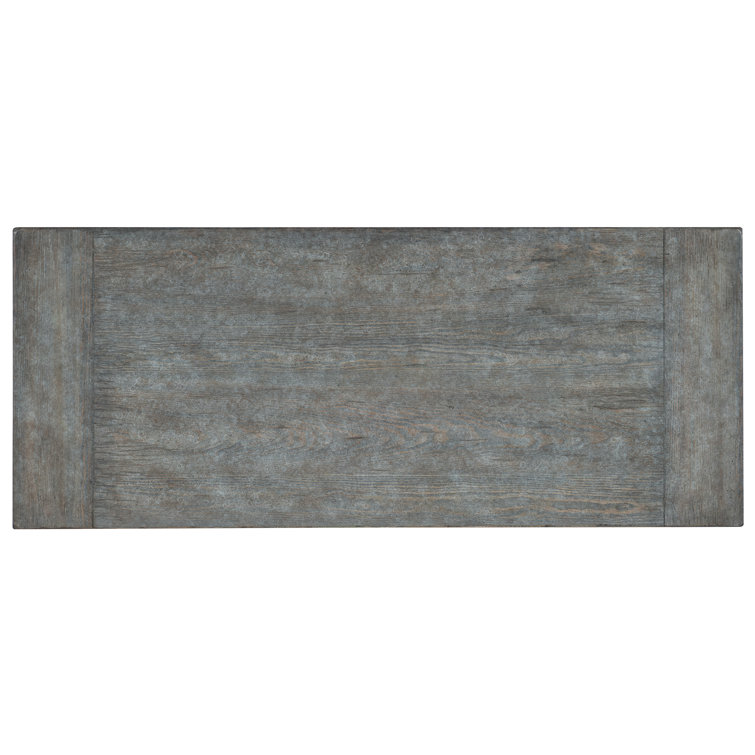 Rustic Blue Wood Console Table with Storage