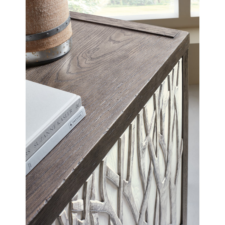 Rustic Brown and White Oak Veneer Door Chest