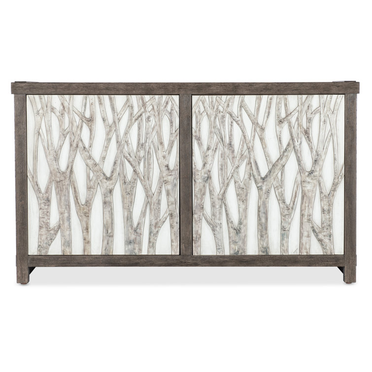 Rustic Brown and White Oak Veneer Door Chest