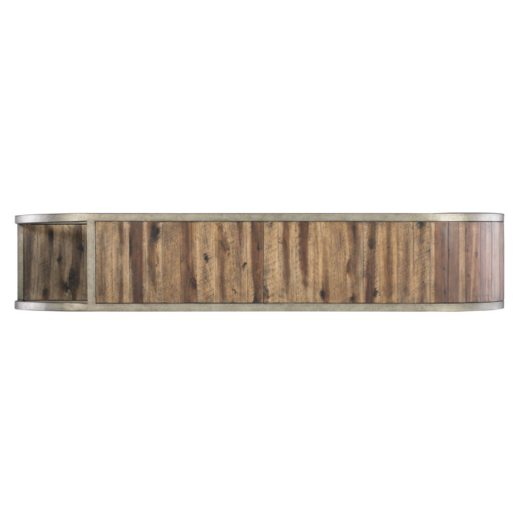 Rustic Brown Wood and Metal Console Table with Storage