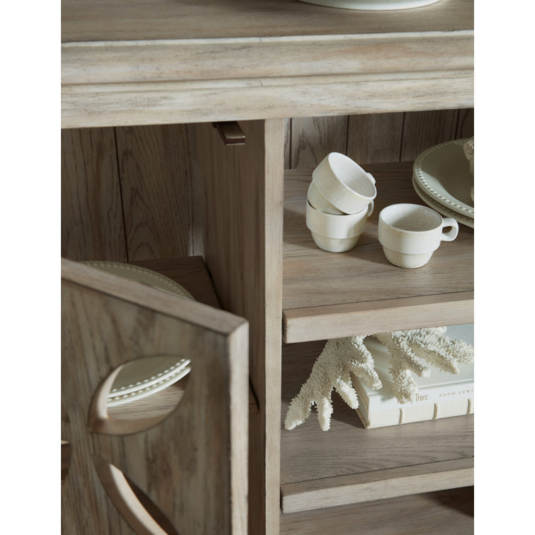 Gray Rustic Oak Veneer Entertainment Console with Cabinet