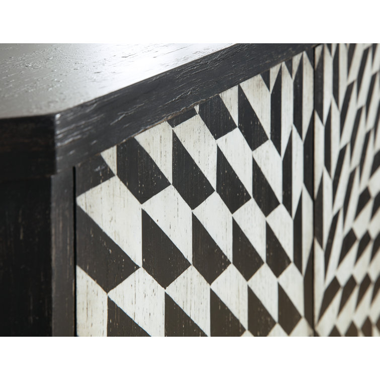 Lancaster Black and White Geometric Hall Chest