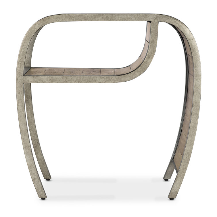 Rustic Brown Wood and Metal Open Ended End Table