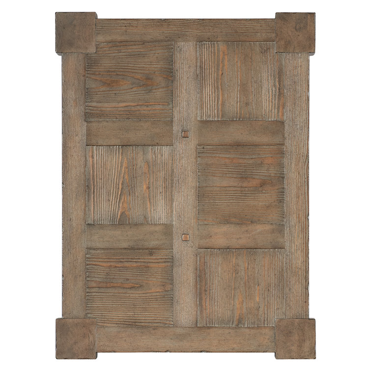 Rustic Brown Pine Veneer Rectangular End Table