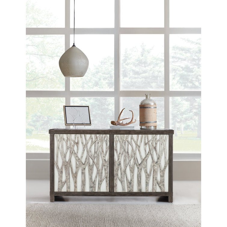 Rustic Brown and White Oak Veneer Door Chest