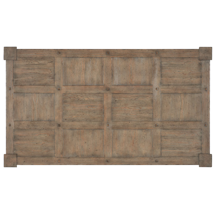 Rustic Brown Pine Veneer Cocktail Table with Twisted Legs