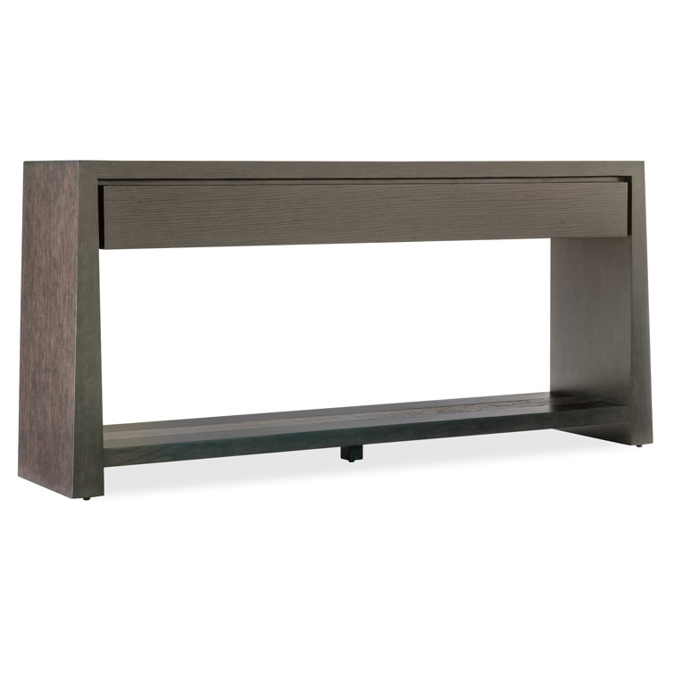 Rustic Brown and Gray Wood Console Table with Storage