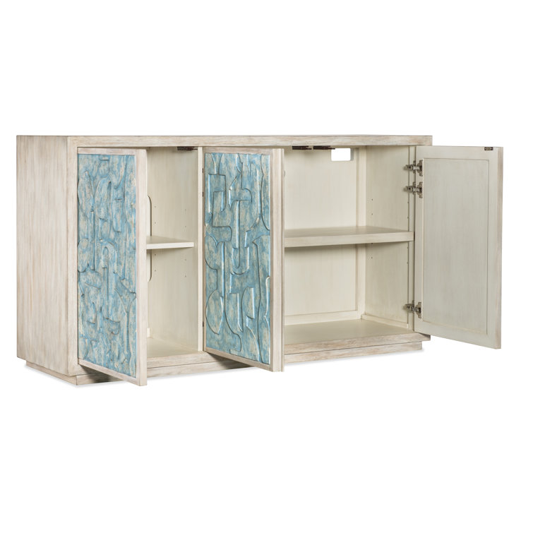 Pikaso Blue and White Oak Veneer Credenza
