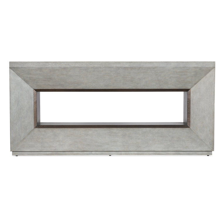Gray Oak and Antique Brass Rustic Console with Storage