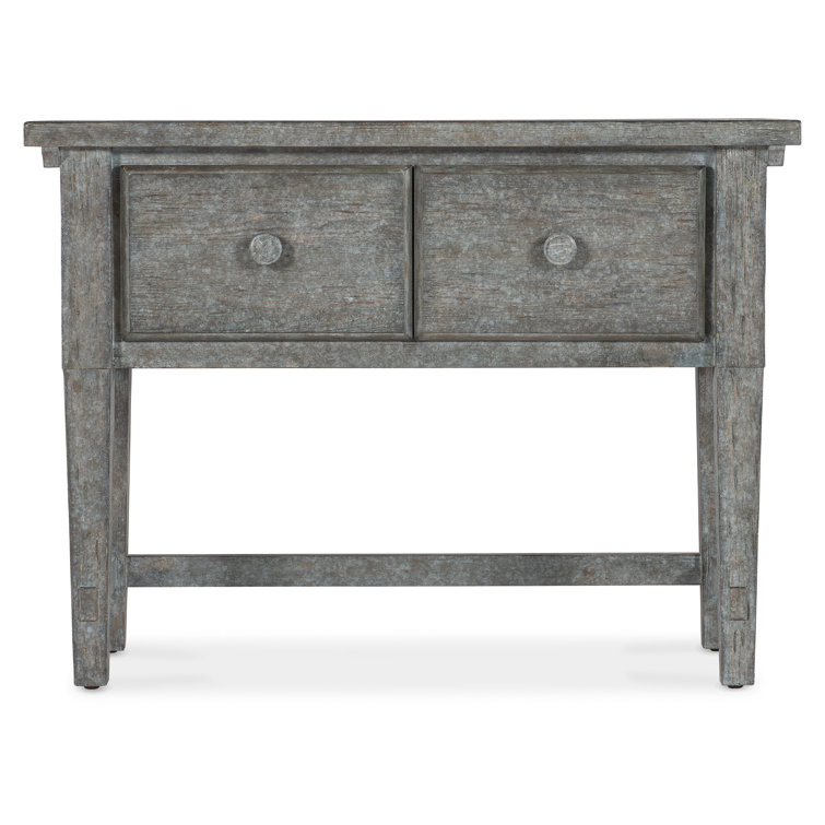 Rustic Blue Wood Console Table with Storage