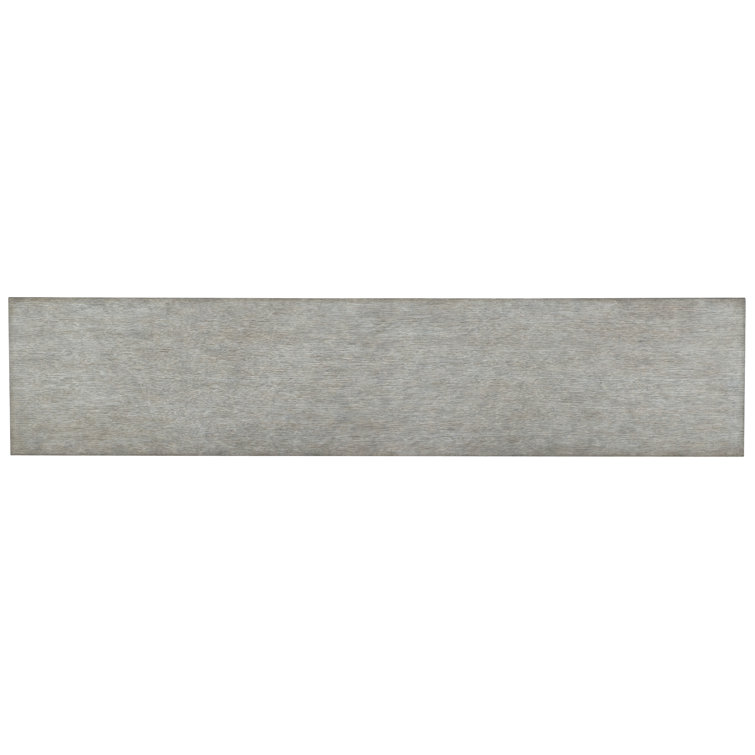 Gray Oak and Antique Brass Rustic Console with Storage