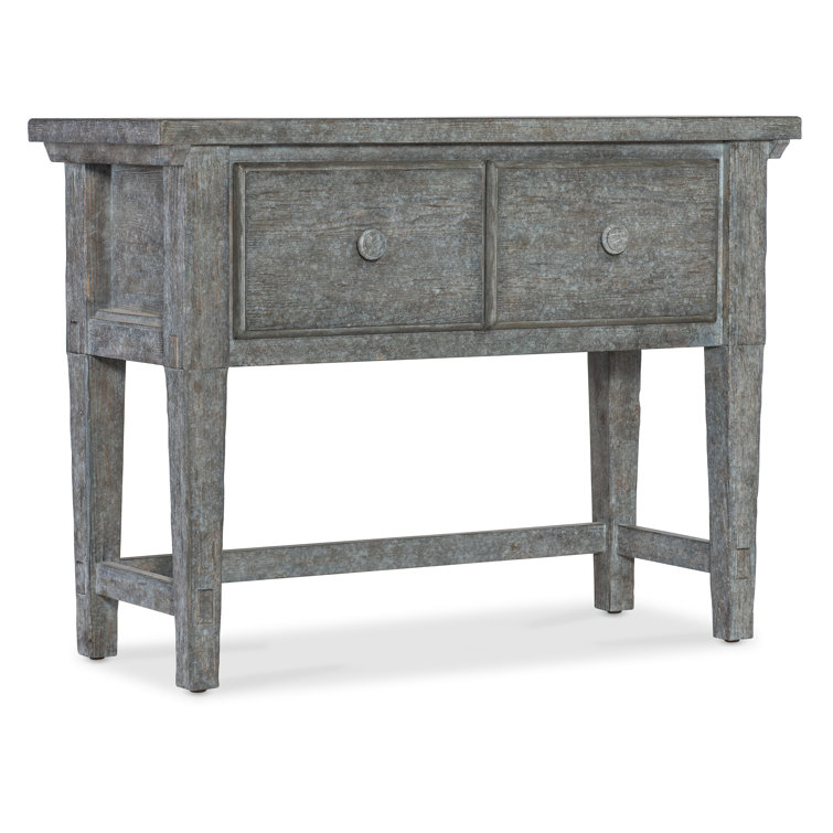 Rustic Blue Wood Console Table with Storage