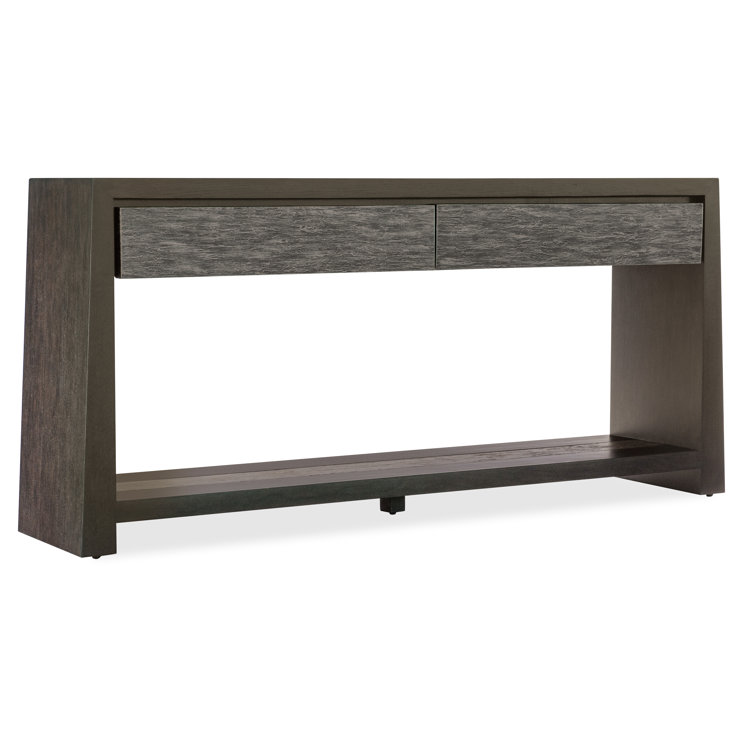 Rustic Brown and Gray Wood Console Table with Storage