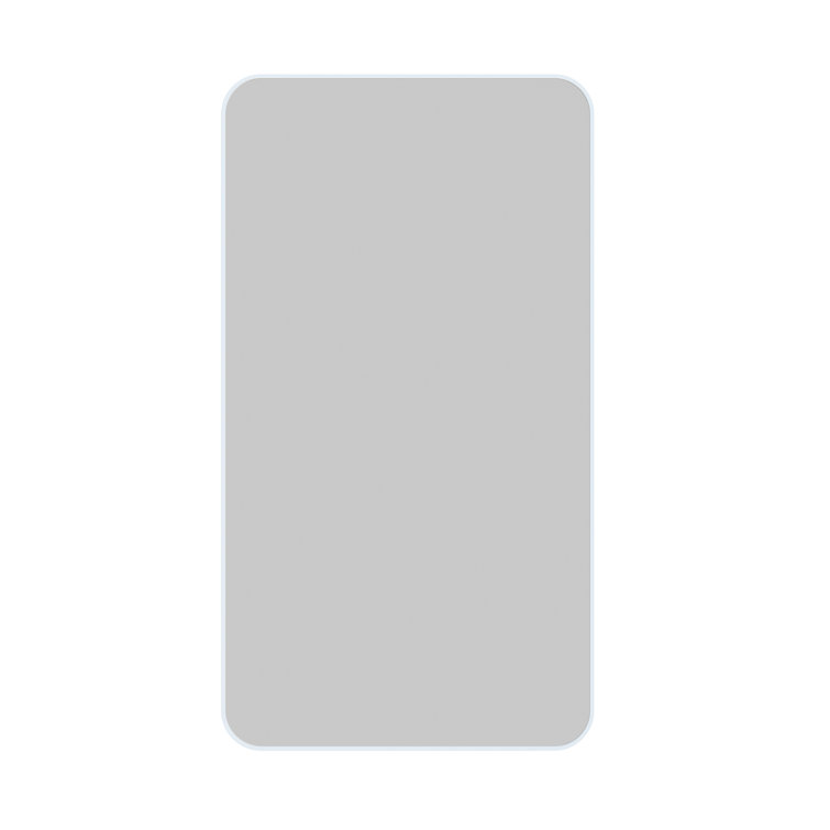 Trinity 40" x 22" White Stainless Steel Rectangular Mirror