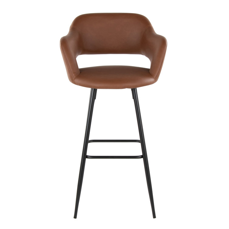 Margarite 30" Brown Metal Swivel Counter-Stool Set