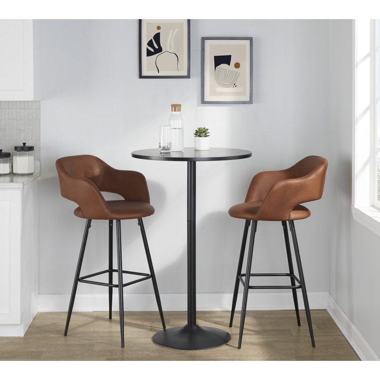Margarite 30" Brown Metal Swivel Counter-Stool Set