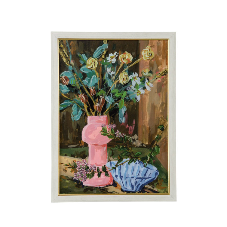 White Framed Abstract Still Life Canvas Art
