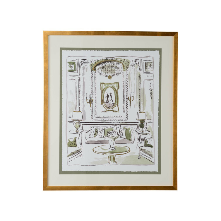 Gold Framed Portrait Art with White Mat