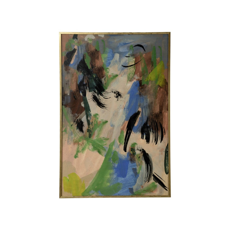 Large Abstract Canvas Art in Blues and Greens