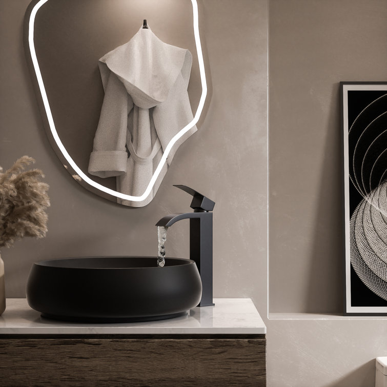 Matte Black Tall Single Handle Vessel Sink Faucet