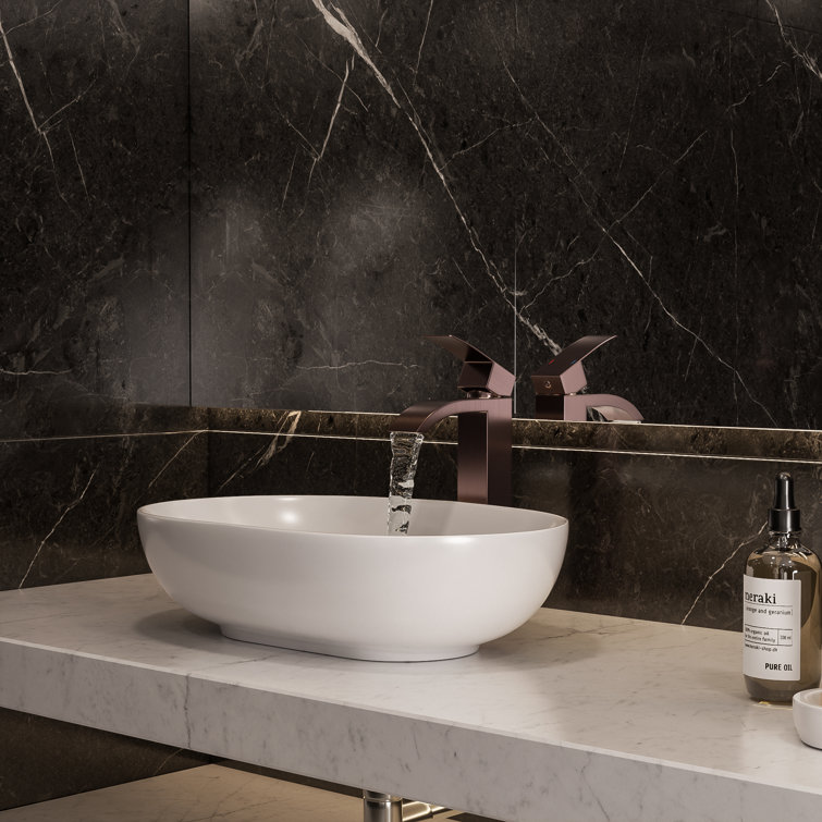 Oil Rubbed Bronze Single Handle High Arc Bathroom Faucet