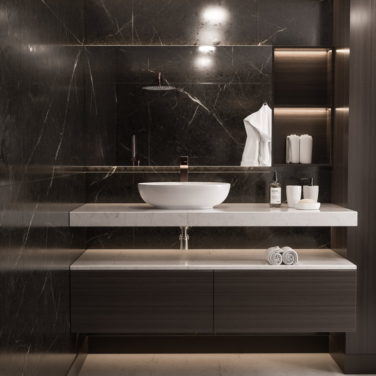 Oil Rubbed Bronze Single Handle High Arc Bathroom Faucet