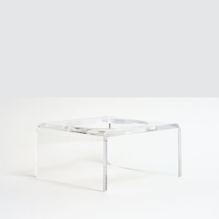 Clear Acrylic Elevated Pet Feeder with Stainless Steel Bowl