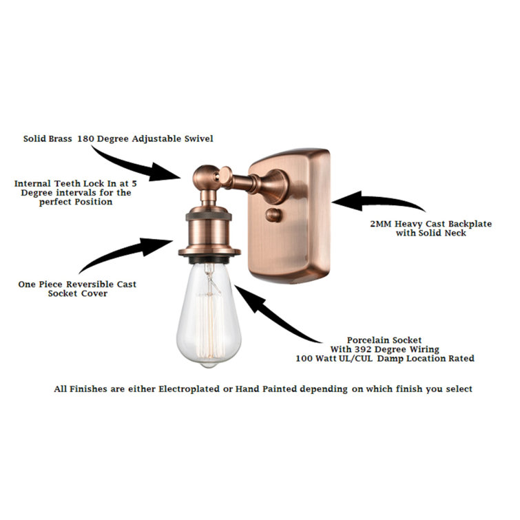 Leilani Dimmable Copper Vanity Sconce with Clear Shade