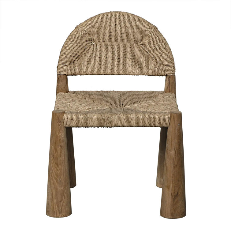 Teak and Seagrass Sculptural Accent Chair