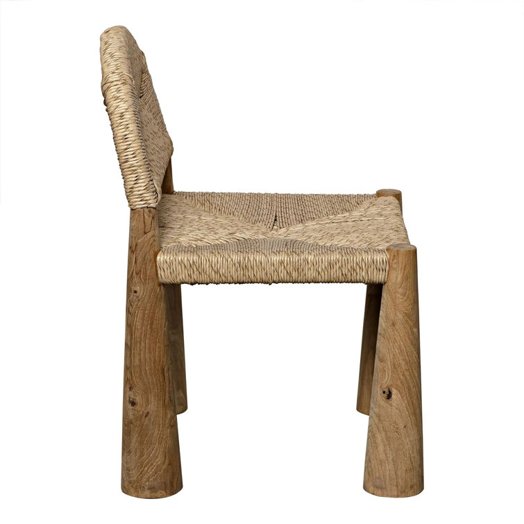 Teak and Seagrass Sculptural Accent Chair