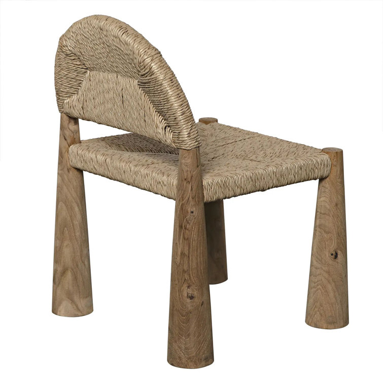 Teak and Seagrass Sculptural Accent Chair