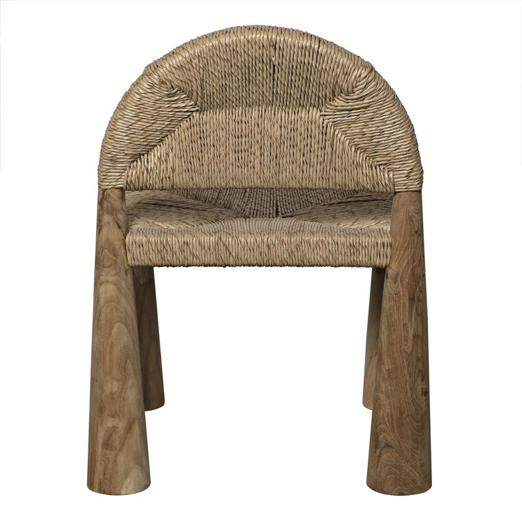 Teak and Seagrass Sculptural Accent Chair