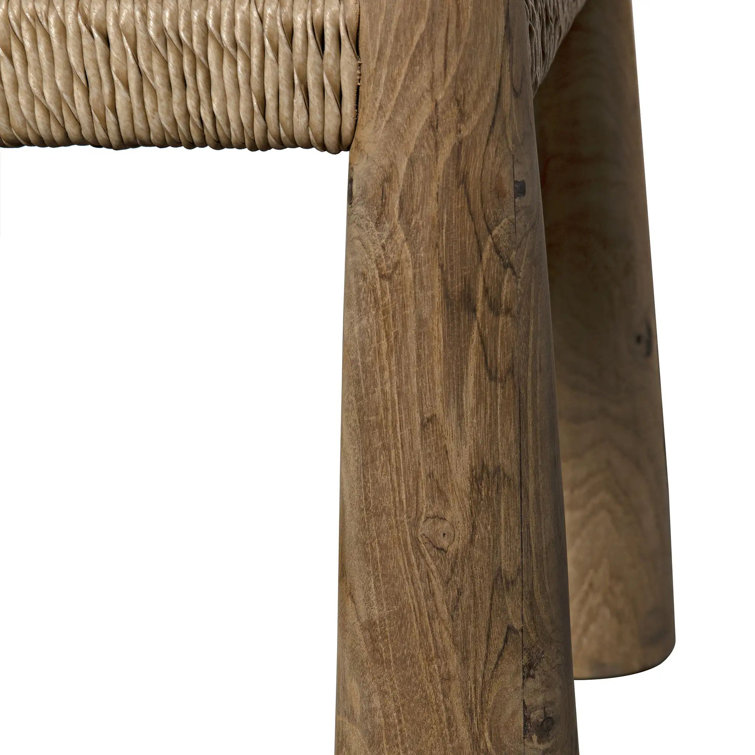 Teak and Seagrass Sculptural Accent Chair