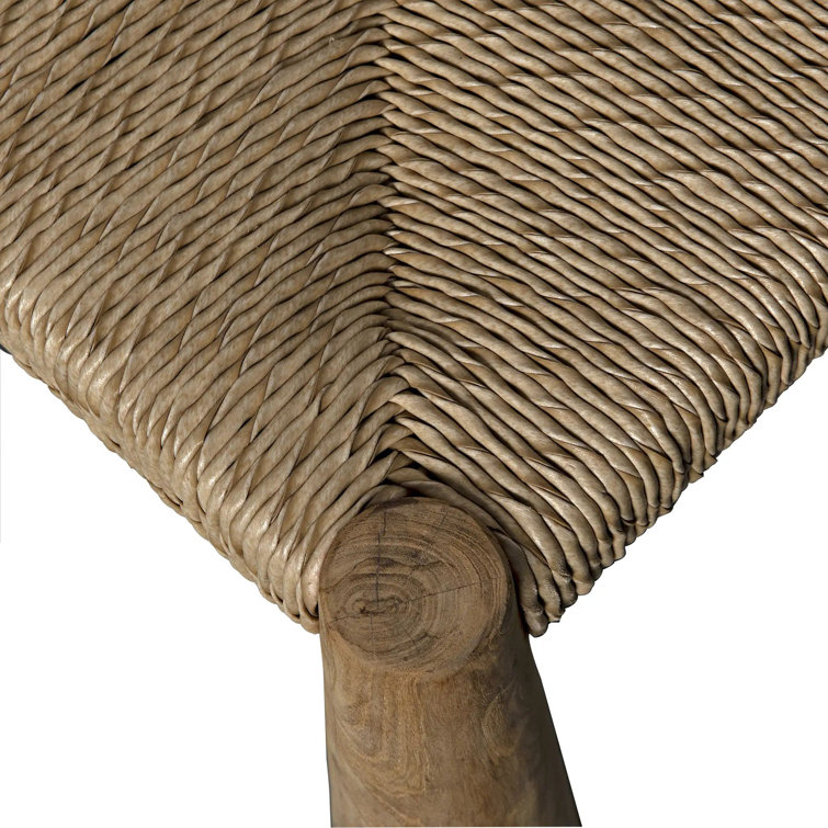 Teak and Seagrass Sculptural Accent Chair