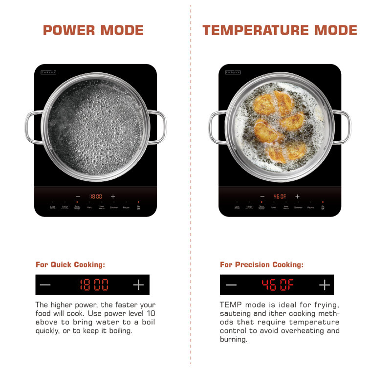 Empava Black Portable Single Burner Induction Cooktop