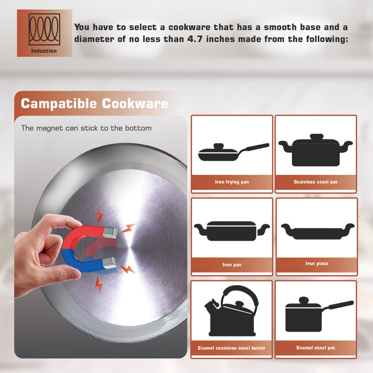 Empava Black Portable Single Burner Induction Cooktop