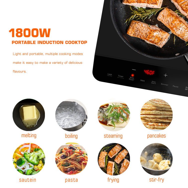 Empava Black Portable Single Burner Induction Cooktop