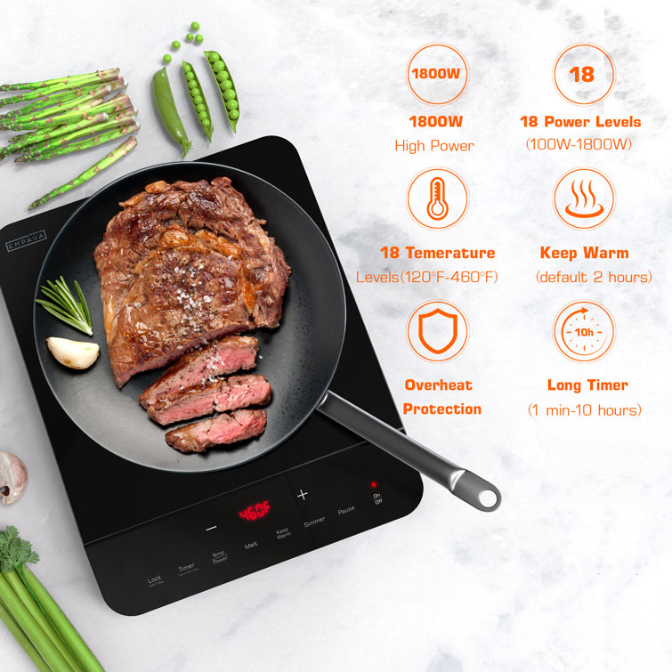 Empava Black Portable Single Burner Induction Cooktop