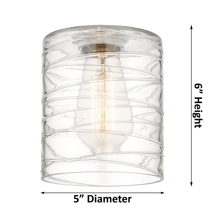 Leilani Polished Nickel 8'' Mini Drum Pendant with Clear Shade