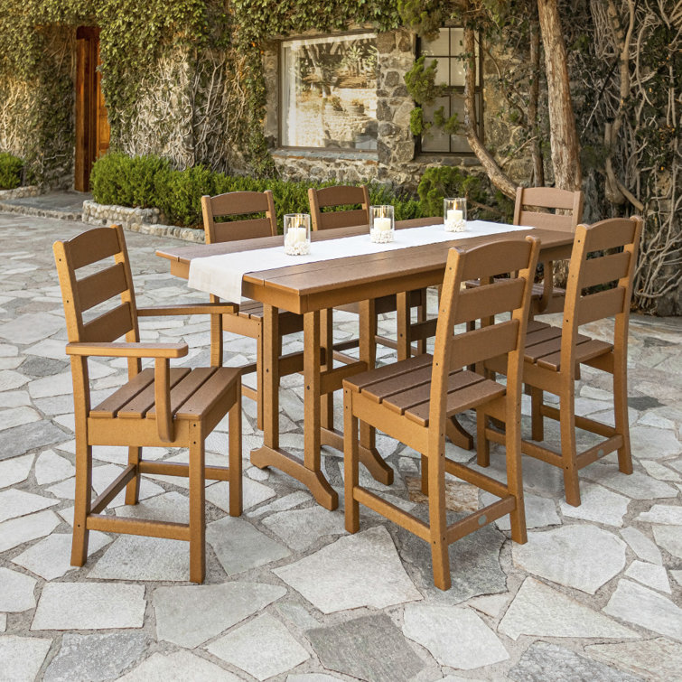 Teak Armless Outdoor Dining Side Chair