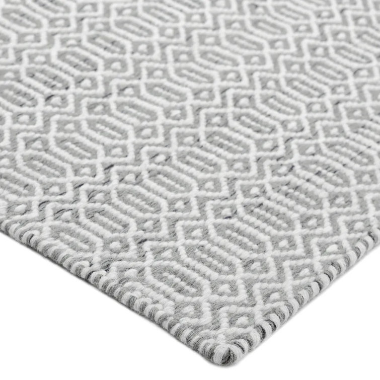 Slate Geometric Wool Handmade 6' x 9' Area Rug