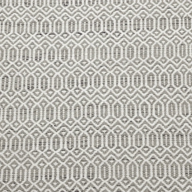 Slate Geometric Wool Handmade 6' x 9' Area Rug