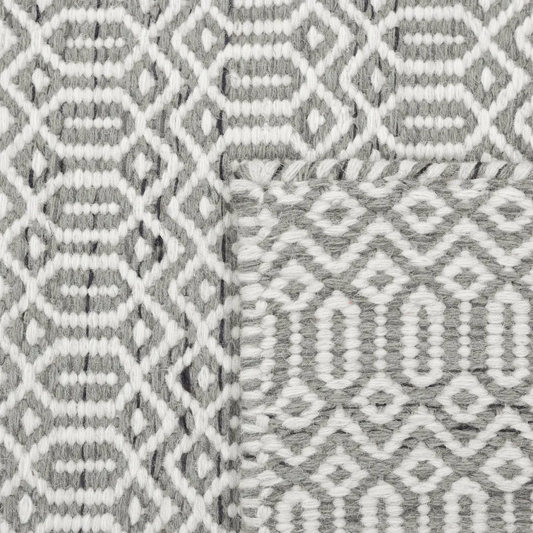 Slate Geometric Wool Handmade 6' x 9' Area Rug