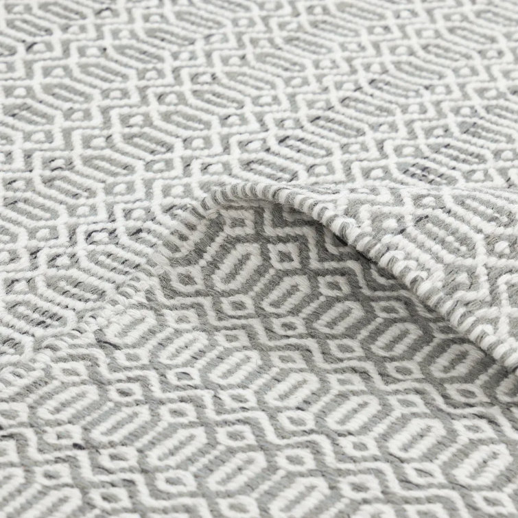 Slate Geometric Wool Handmade 6' x 9' Area Rug
