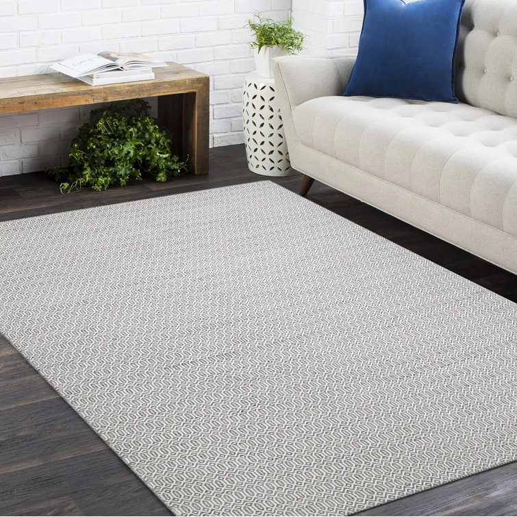 Slate Geometric Wool Handmade 6' x 9' Area Rug