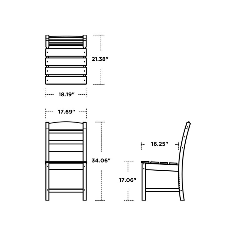 Teak Armless Outdoor Dining Side Chair