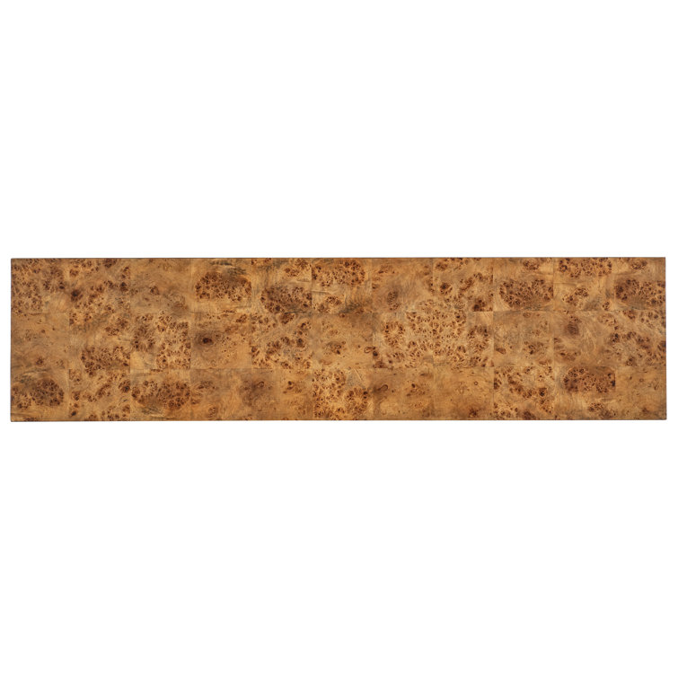 Transitional Brown and Gold Wood Console Table