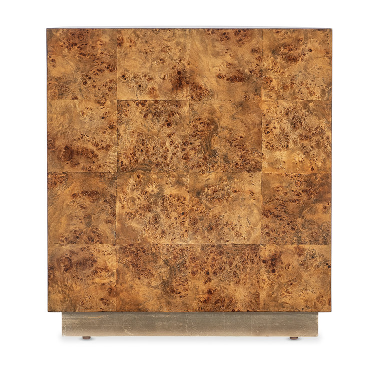 Transitional Brown and Gold Wood Accent Table