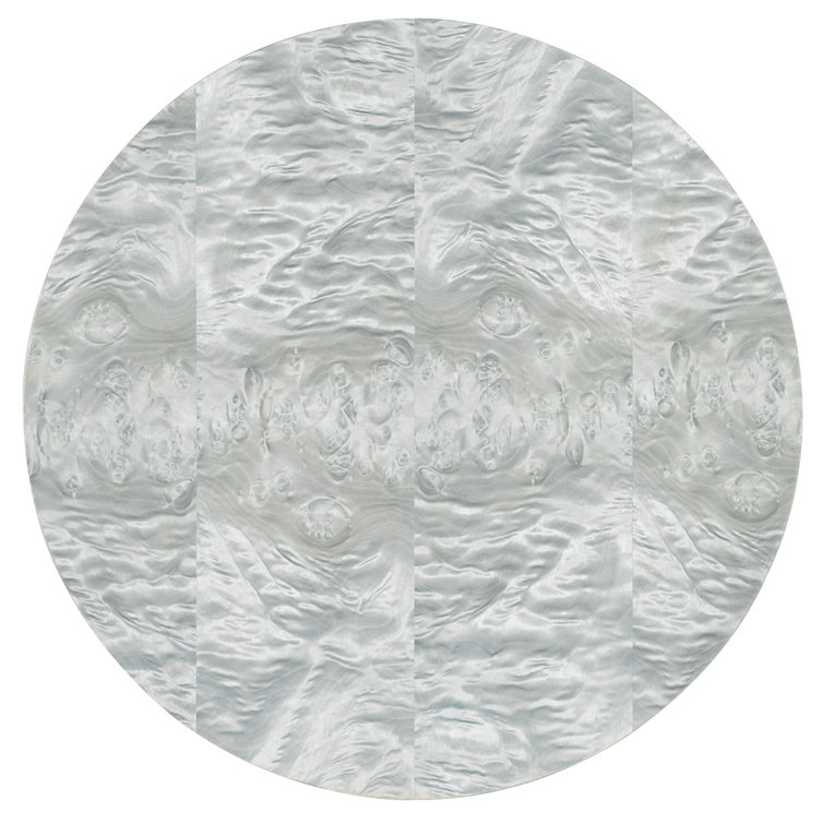 Round Gray Wood Transitional Accent Table