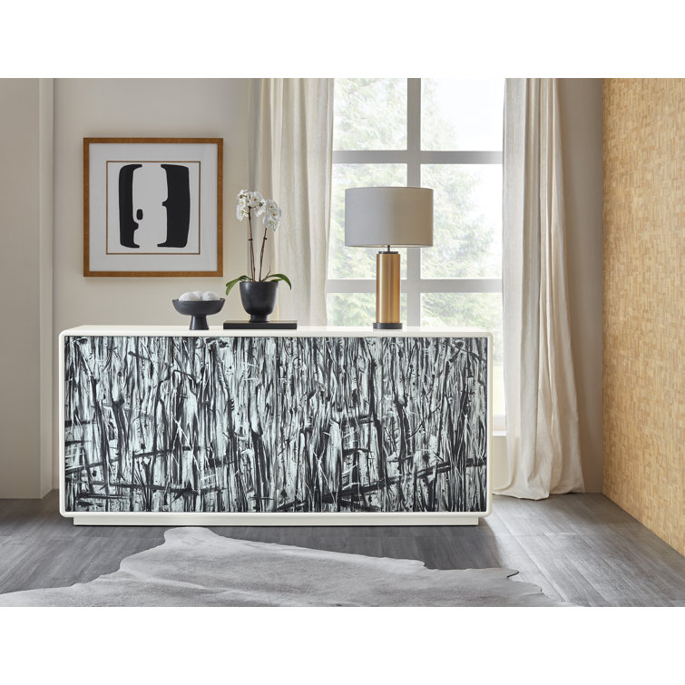 Graffitio Black and White Transitional Credenza